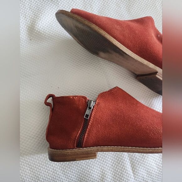 Anthropologie Kelsi Dagger Brooklyn fall suede leather both size zip flats shoes - Picture 13 of 14